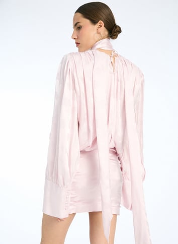 High neck jacquard printed top ROTATE Purple